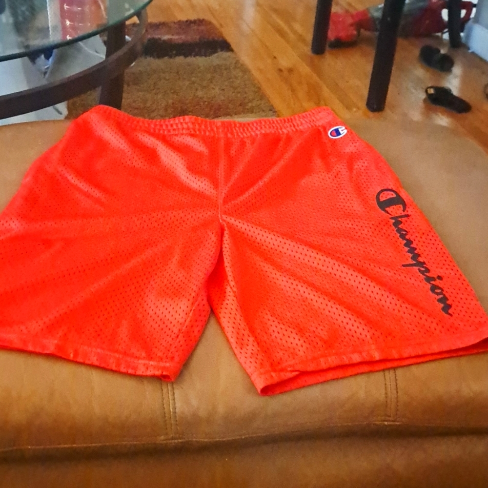 Champion red basketball shorts